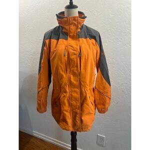 Columbia Omni-Tech Women’s Interchange Jacket XL Orange Gray Waterproof